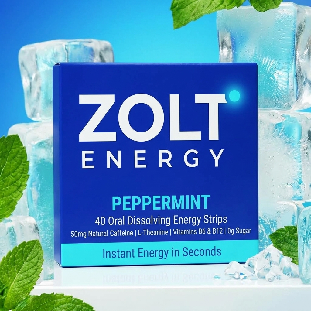 Zolt Energy Mint Strips Peppermint Box